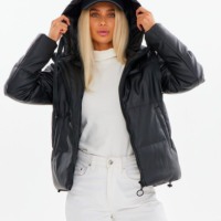 Marconi Куртка женская с капюшоном из экокожи