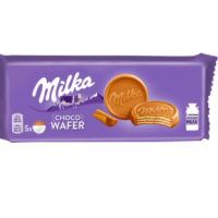 Вафли MILKA с начинкой с какао, в молочном шоколаде, 150г, Чехия, 150 г