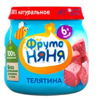 Пюре мясное ФРУТОНЯНЯ Телятина, с 6 месяцев, 80г, Россия, 80 г