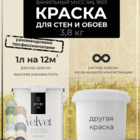 Aturi Design Водоэмульсионная краска интерьерная без запаха 3,8кг матовая